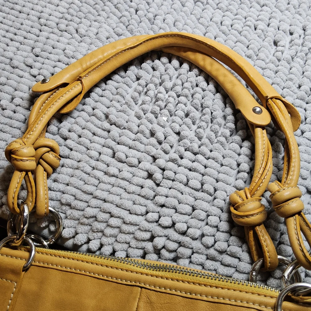 Preloved Mustard Colored Nuovedive Leather Women's Hobo Bag